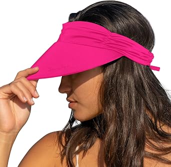 Panama Jack Womens Sun Visor Hat - Lightweight, Packable, Adjustable Tie, 4" Wide Floating Big Brim with Embroidered Logo