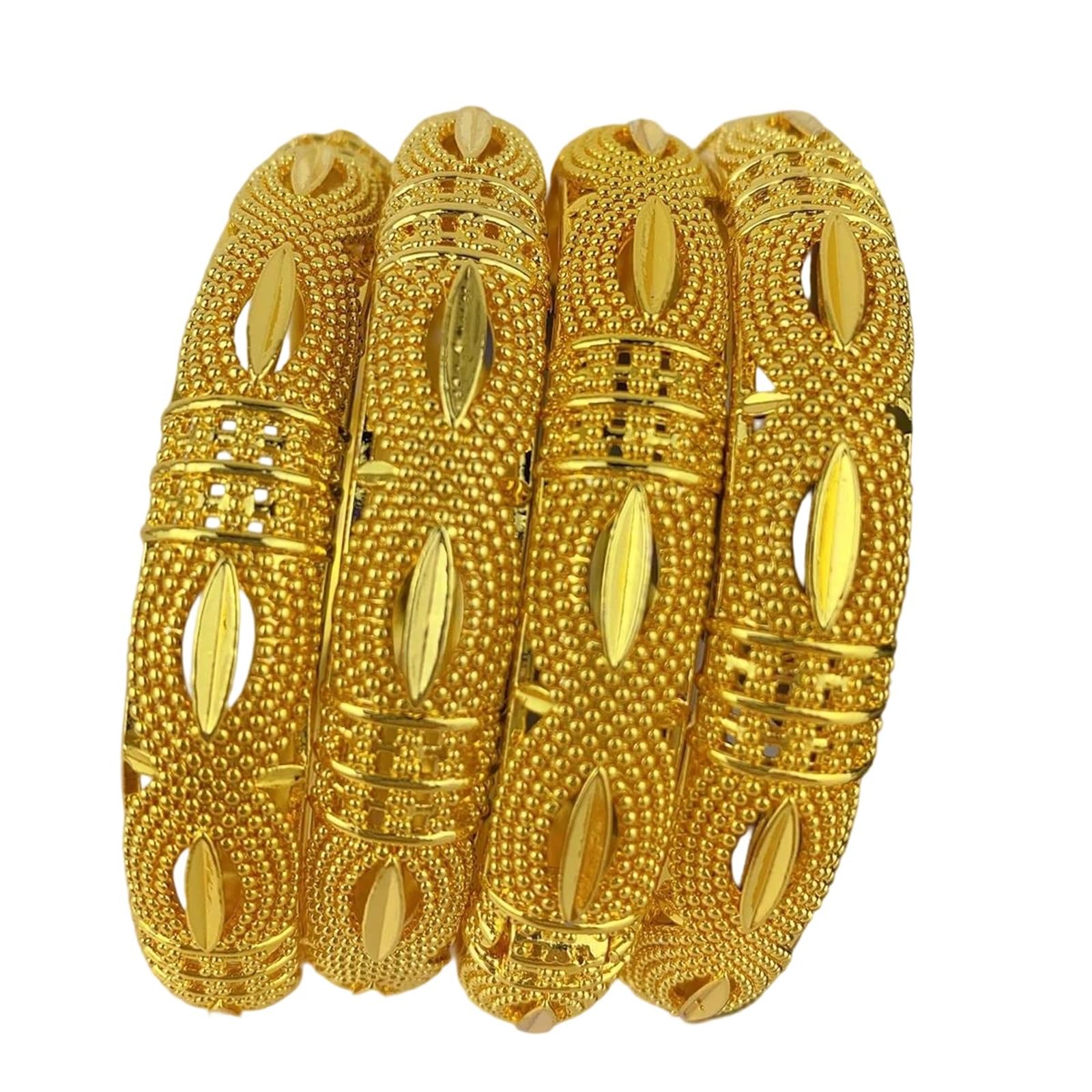 YDYDTTKD Brazalete de Lujo de Color Dorado de 24K para Mujer, Pulsera Redonda con dijes Nupciales, joyería de Moda de Estilo Bohemio para Celebraciones de Boda