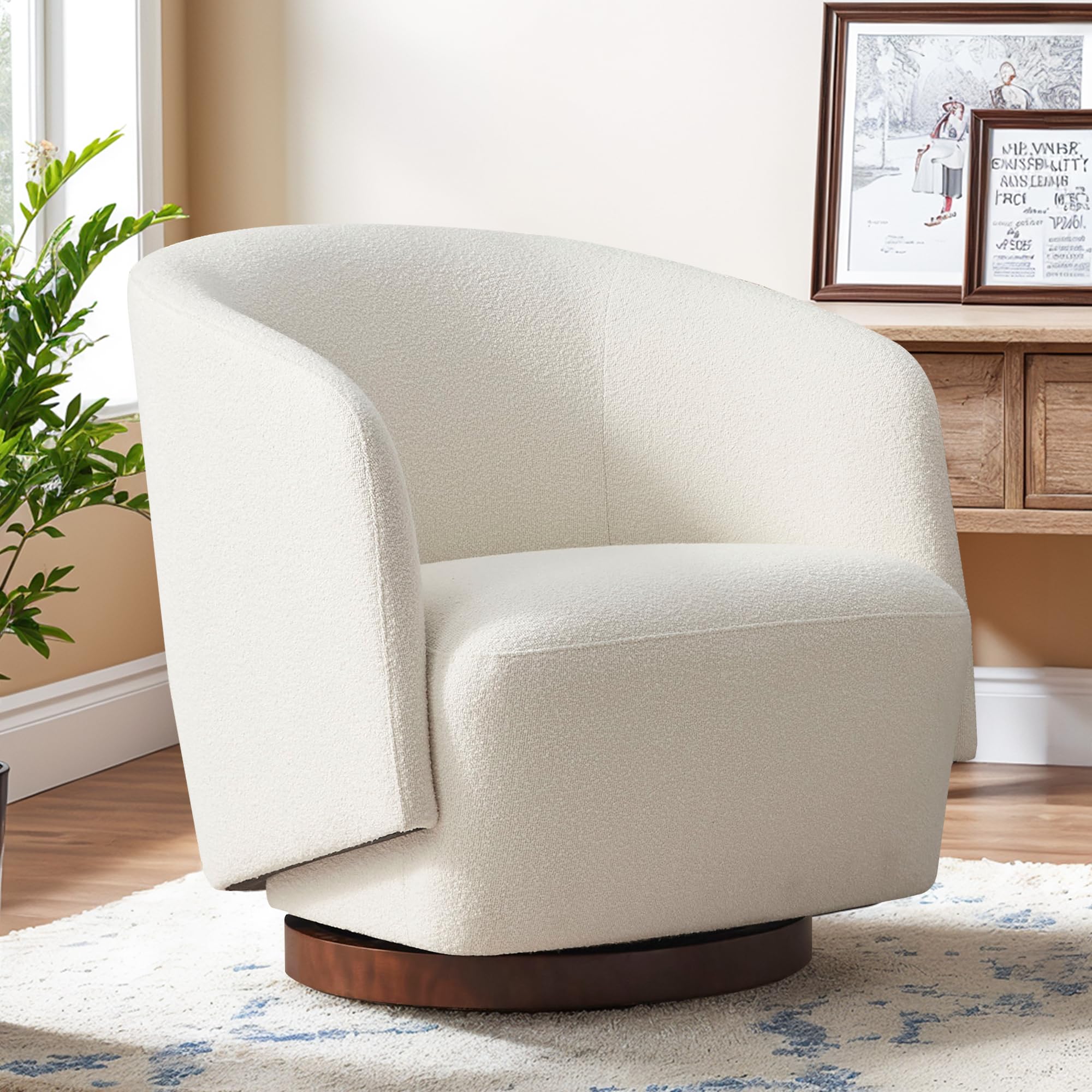 Amazon.com: Zihanhome Boucle Swivel Accent Chair, No Assembly