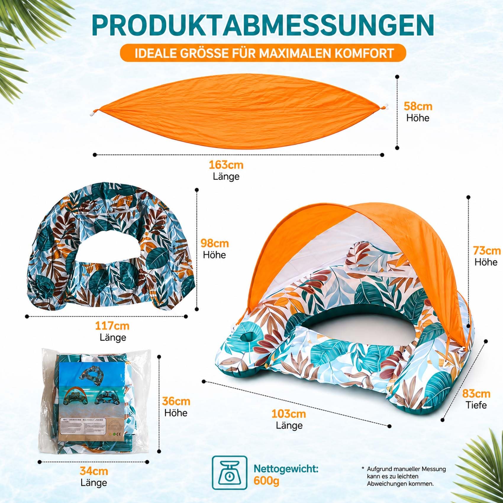 Inflatable Water Pool Air Mattress for Adults - Schwimmsessel füR Pool Erwachsene & Pool Sitz HäNgematte, Poolsitze Erwachsene füR Sommerpartys, Strand & See, Faltbar