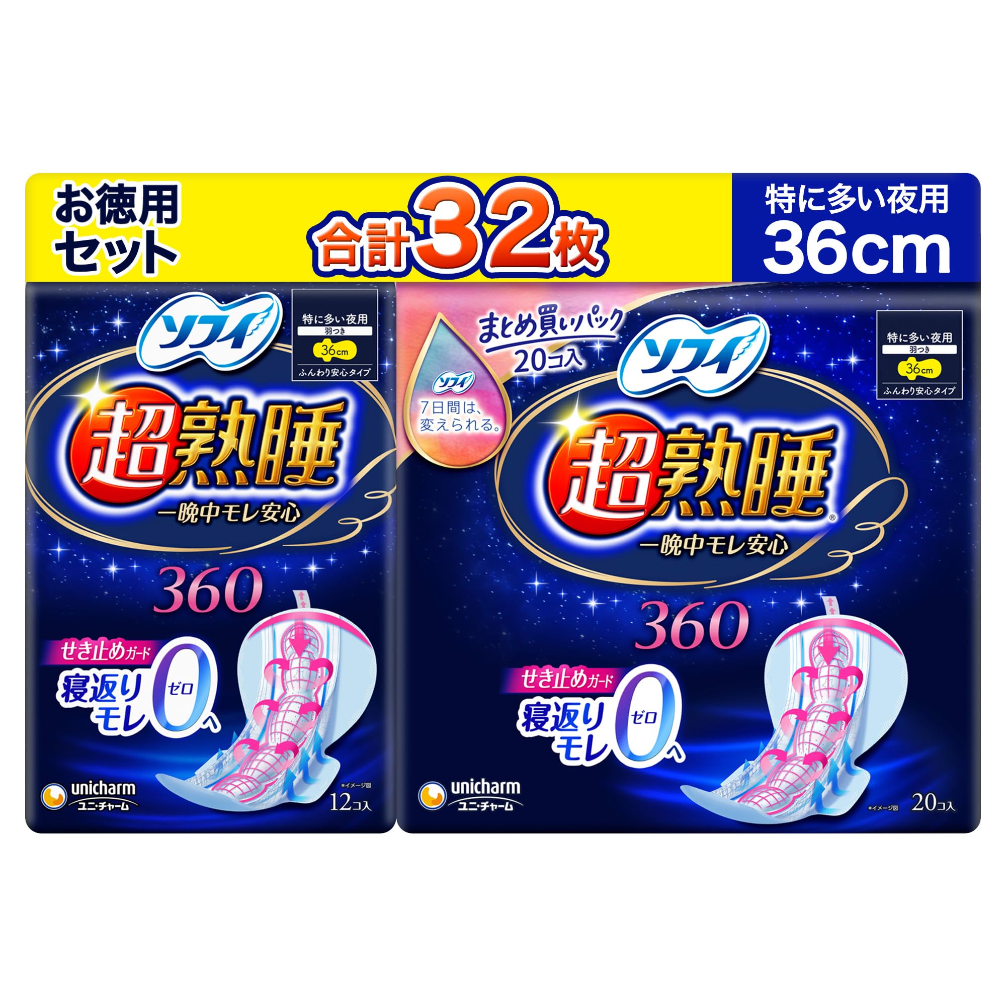 布ナプキン　36cm　Mimi ソフィ 超熟睡ガード360 ナプキン 特に多い夜用