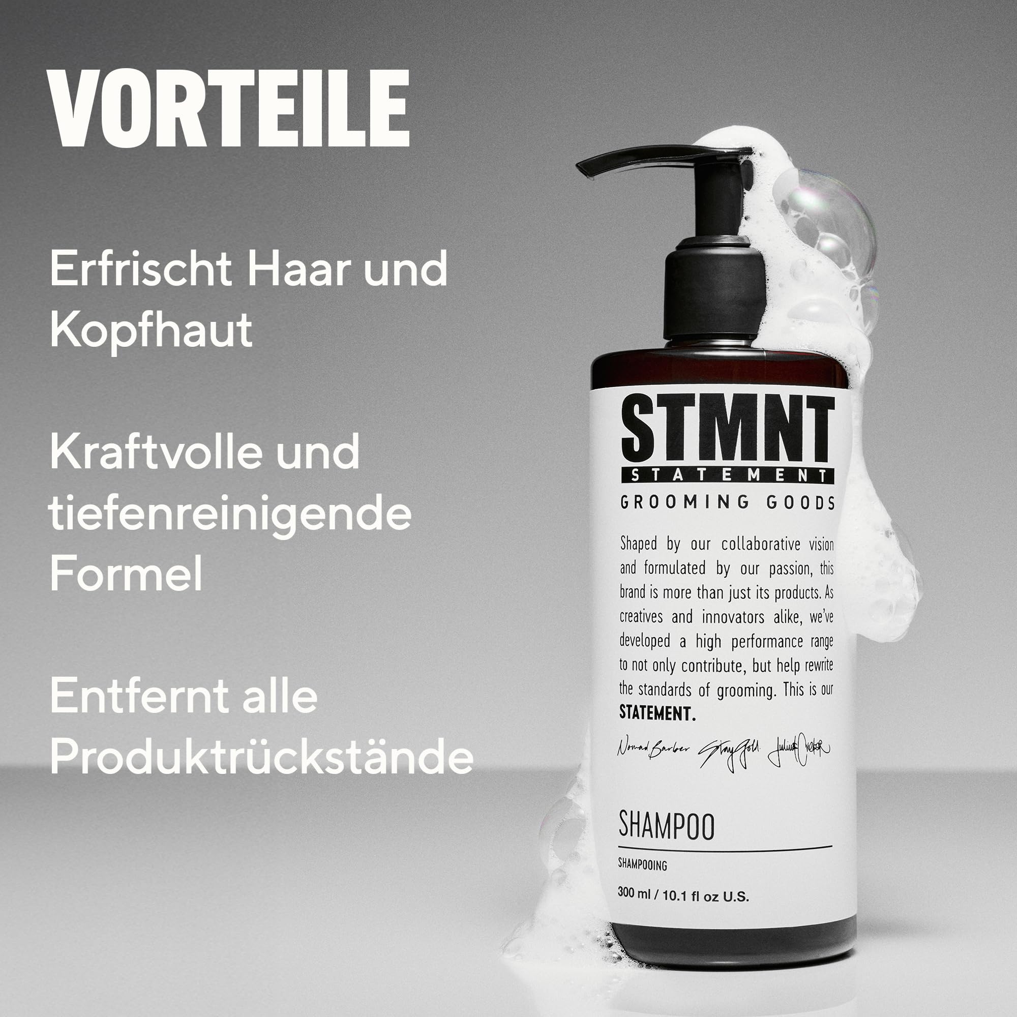 STMNT Statement Grooming Goods Set für Männer mit Mattem Haarwachs und Erfrischendem Shampoo mit Aktivkohle und Mentol für Starken Halt und Tiefenreinigung 100 ml und 300 ml