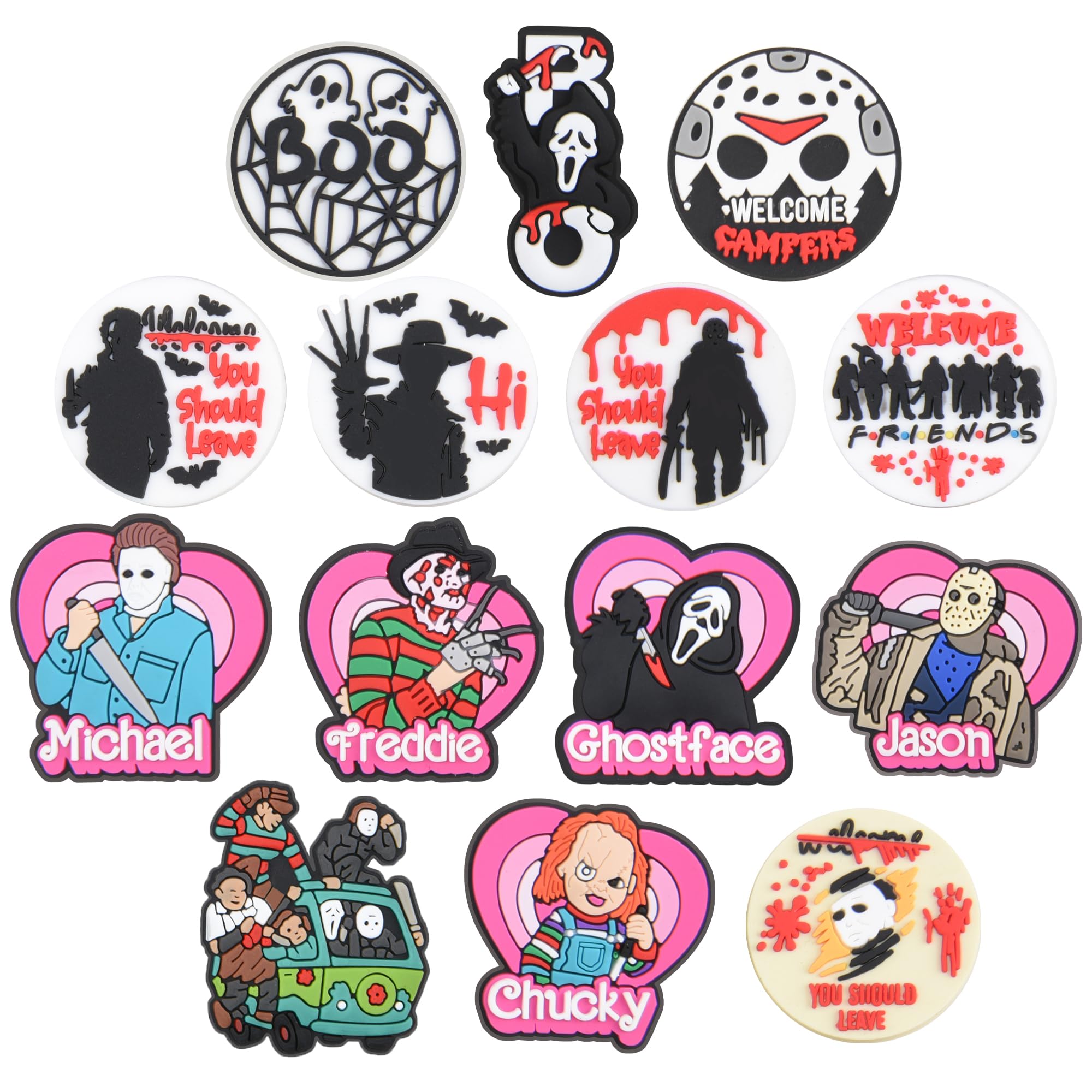 VZDIOR Pack of Skull Shoe Charms Halloween Horror Shoes Decoration Charms for Party Favor