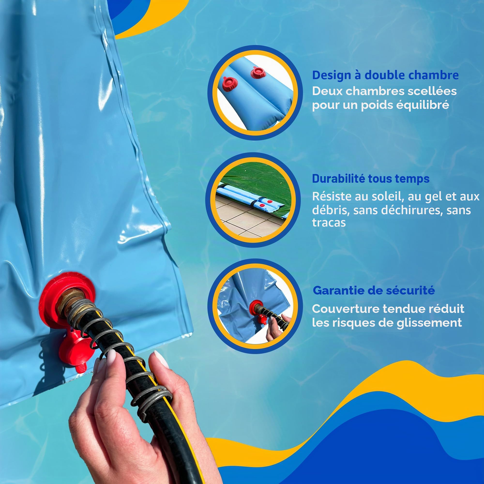 Blue Wave Swimline Rouleau Double Tube de l'eau 5-Pack Bleu