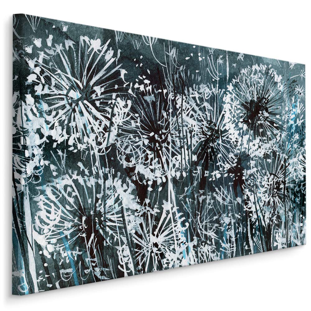 Muralo Wandbild Blumen, Pusteblumen, Natur, Landschaft - 120x80 cm | Leinwandbild, Modernes Design, hochauflösender Druck - ideal für Schlafzimmer und Wohnzimmer, Frühlingsflair das ganze Jahr