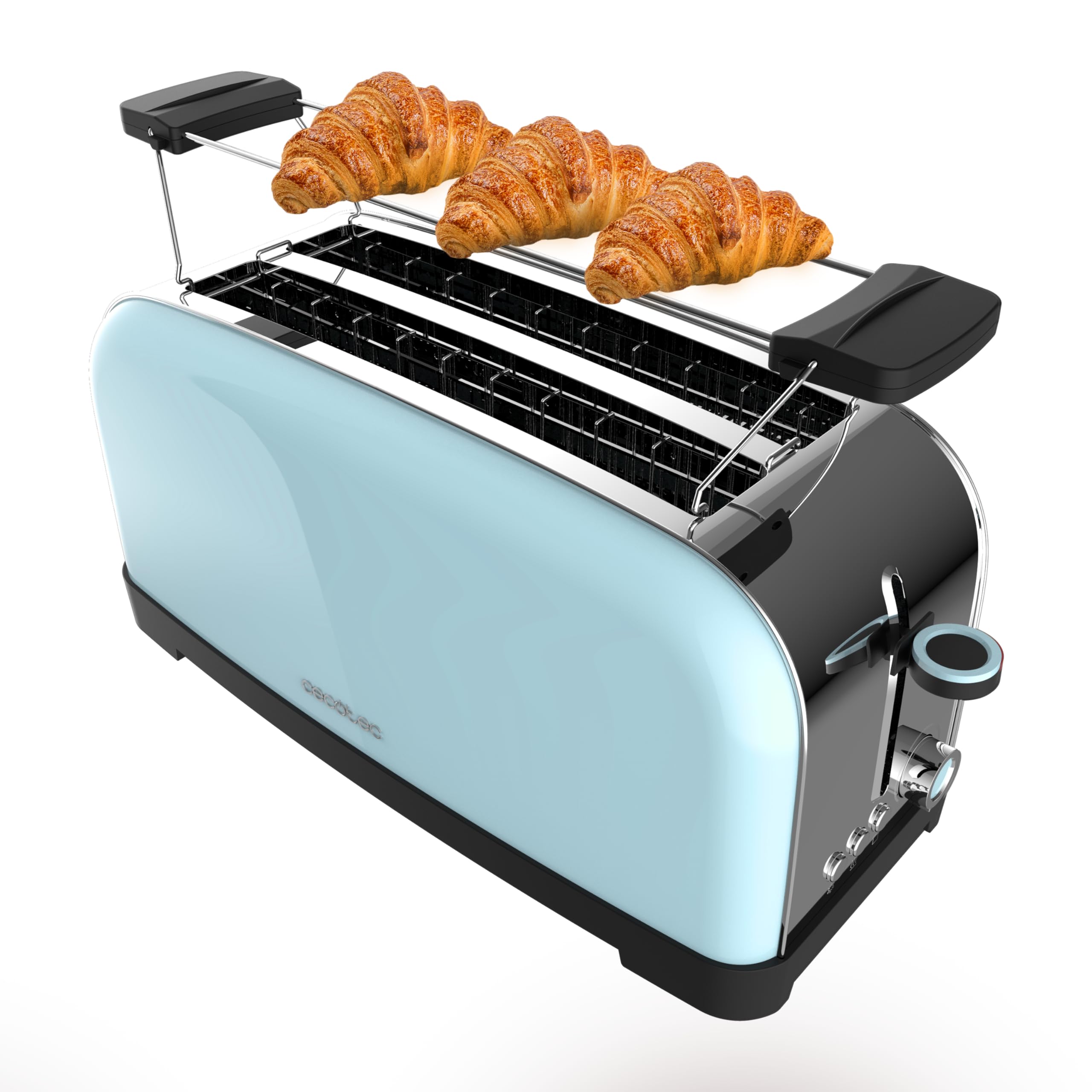 Cecotec Tostador Vertical Toastin' Time 1500 Green, 1500W, Doble ranura larga y ranura ancha 3,8cm, Varillas Superiores, Acero Inoxidable, Apagado y Pop-up Automático, Recogemigas — view 24
