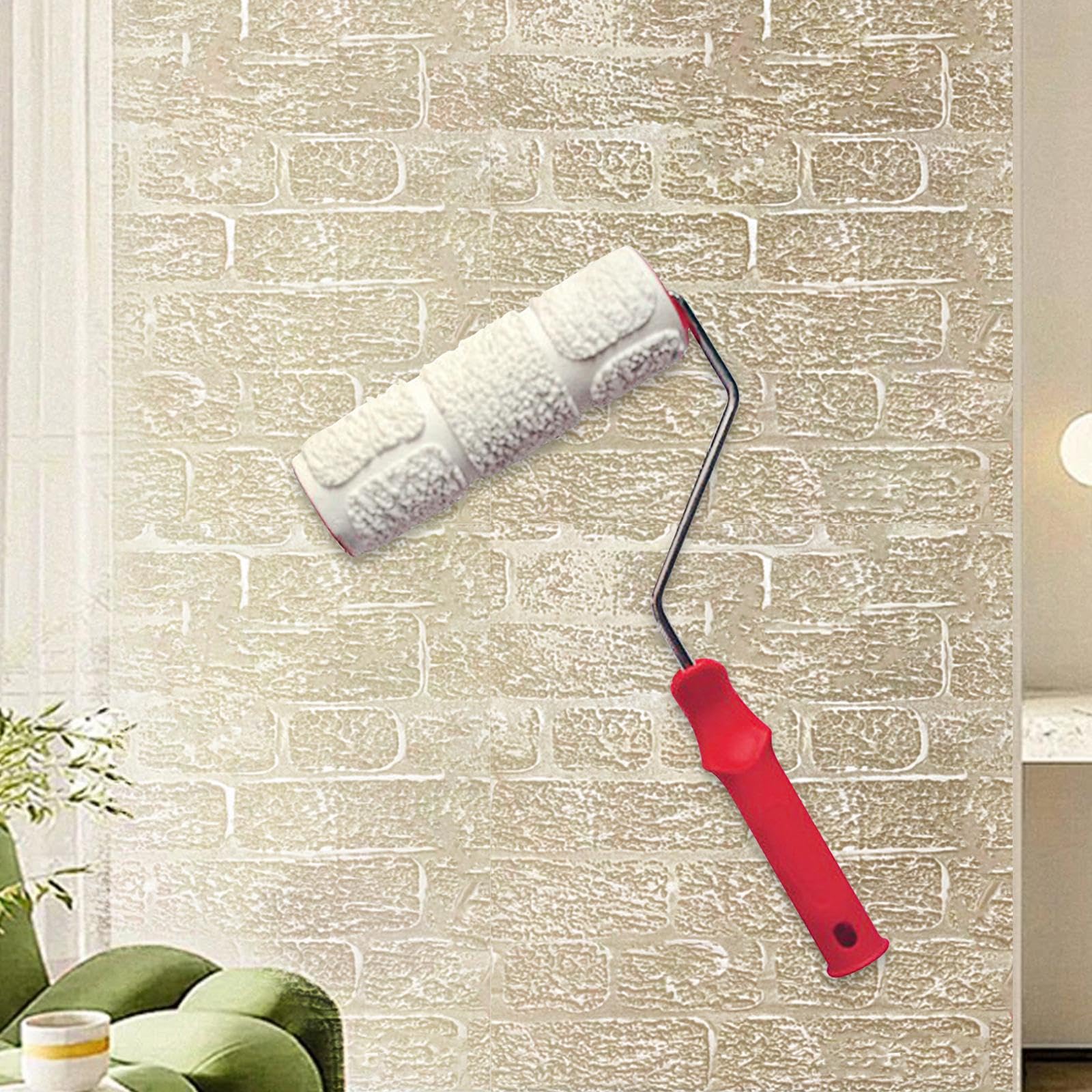 Rodillo de Pintura con Diseño, de Goma Texturizada, para Pintura Artística de Paredes, Herramienta Multifuncional para Decoración, Apto para Personali, Estilo B