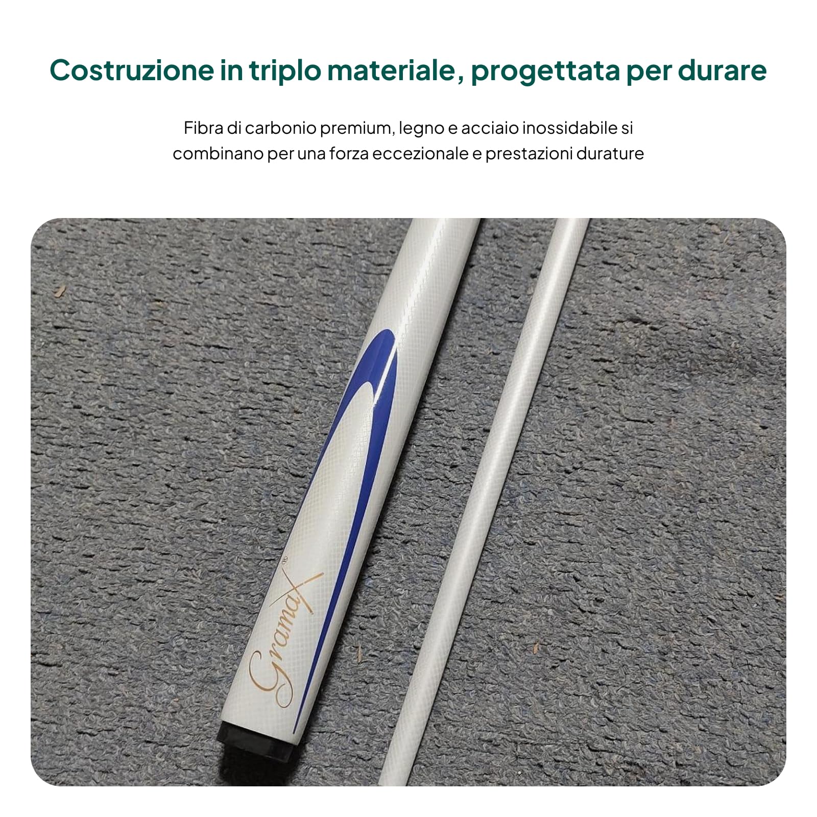 Stecca da Biliardo Professionale, Stecca da Biliardo, Punta da 9,5 mm, Leggera, a Due sezioni, da 57 Pollici, per Giocatori di Biliardo