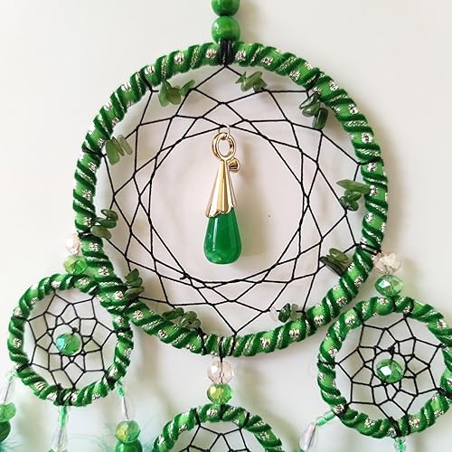 Miniatura 3 de SOYUZU Atrapasueños pequeños verdes para dormitorio, atrapasueños de plumas para adultos, atrapasueños para colgar en la pared, regalos de bendición