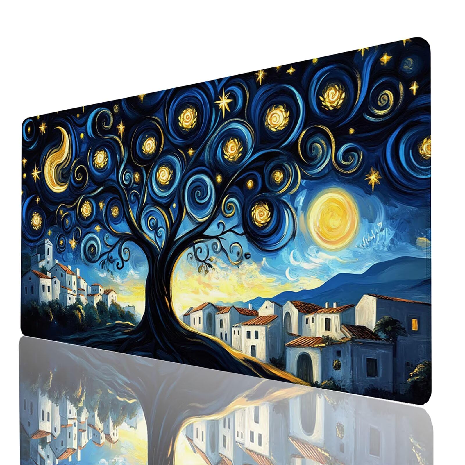 Podkładka pod mysz XXL 1000x500x3mm, duża czarna mata na biurko, antypoślizgowe i wodoodporne szyte krawędzie, gwiaździste niebo podkładka pod mysz kompatybilna z bezprzewodową klawiaturą i myszą