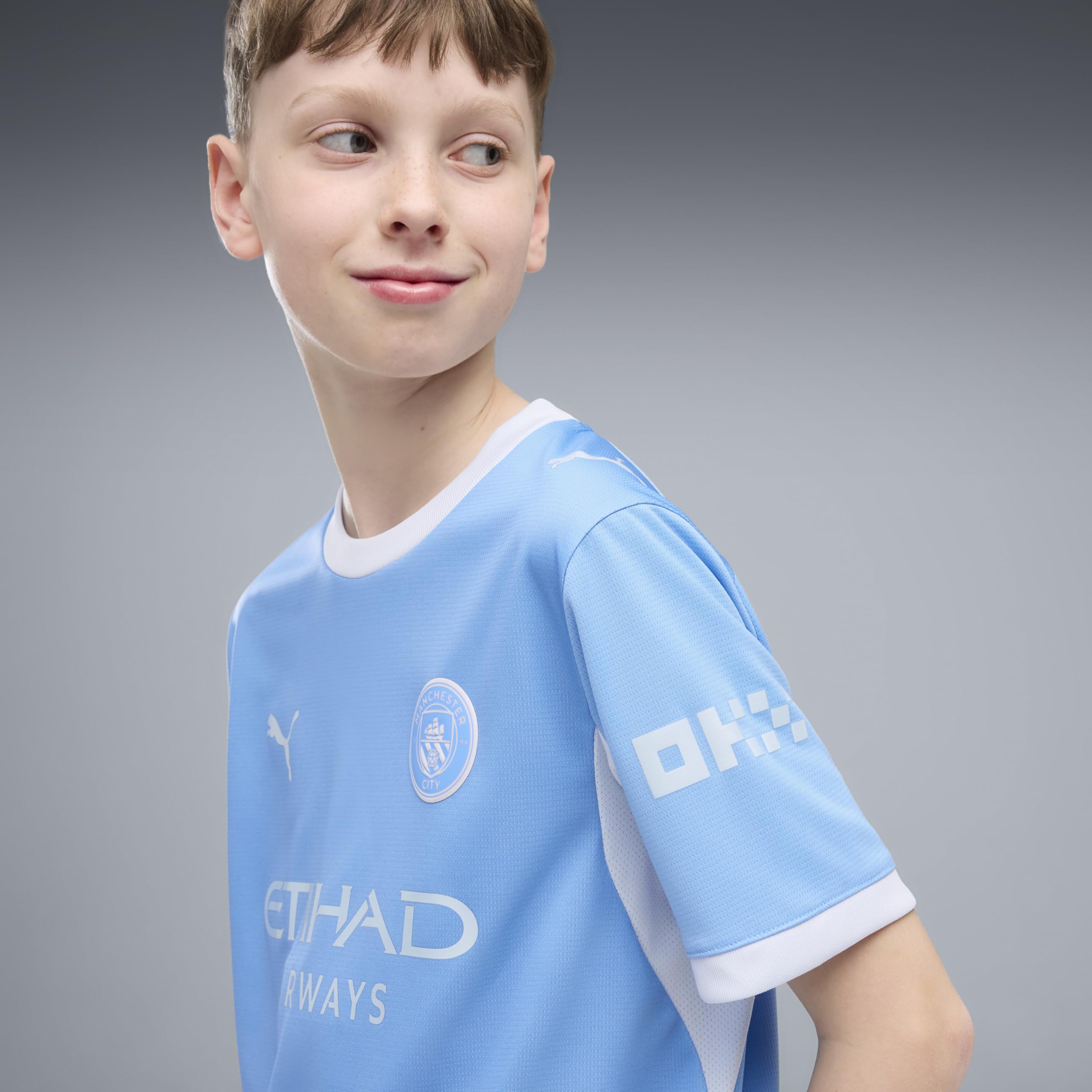 Puma MCFC Home Jersey Replica Jr Maglie Bambini e Ragazzi (Pacco da 1)