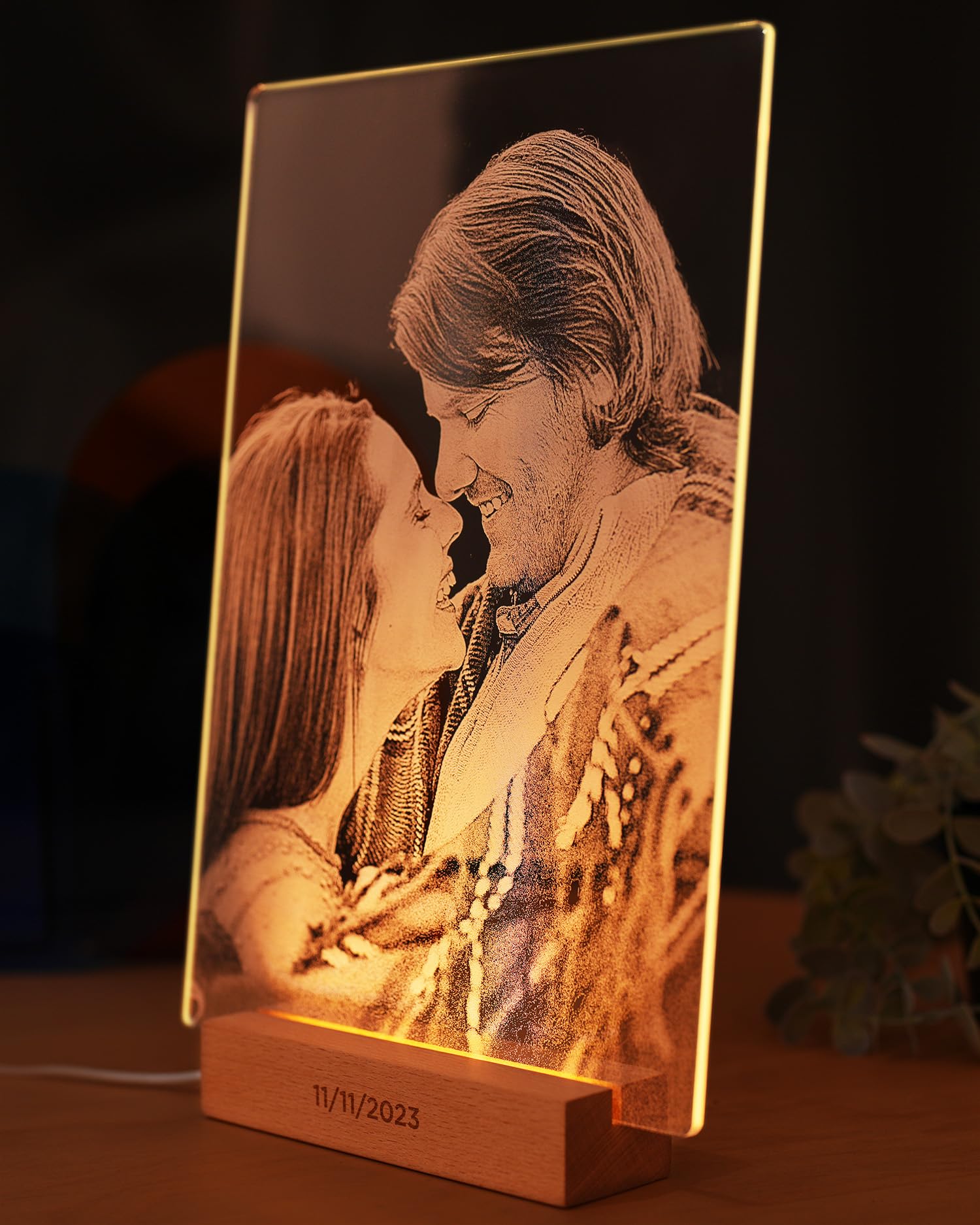 Panorama Lampada Personalizzata 21x30cm - LED con Foto 3D - Idee Regalo Original - Camera di Notte - Decorazioni per la Casa