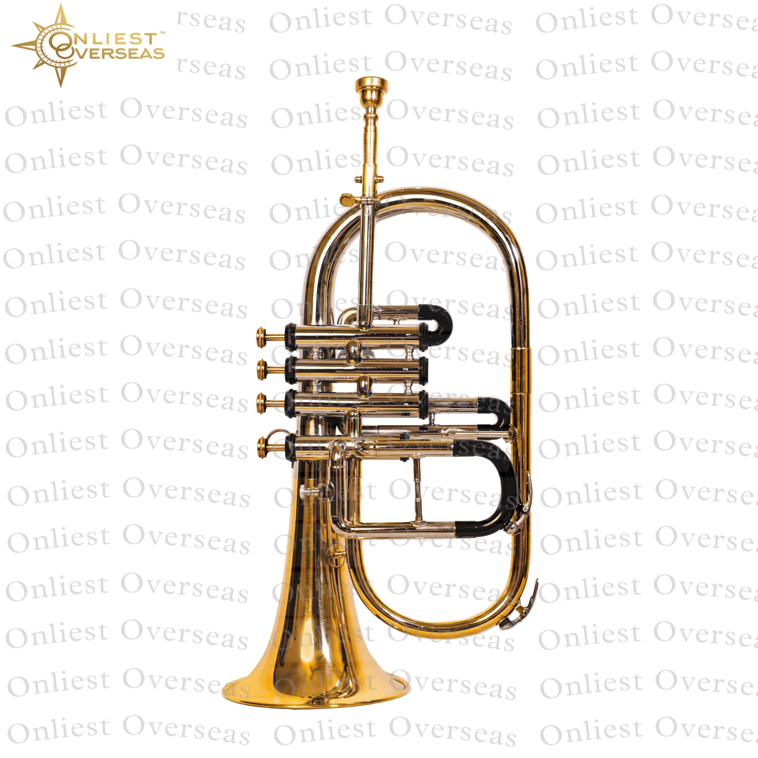 Flugel Horn 4 valvole in ottone strumento con tono caldo, valvole lisce, per musicisti e studenti.