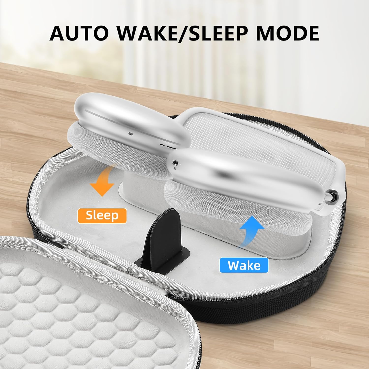 for Airpods Max Case Cover,Smart Case with Sleep Mode Made by Air pods,Compatible with Apple AirPods Max,Protective Carry Travel Cover Air Pods Pro Max Cases,Headphone,Black A - Image 2