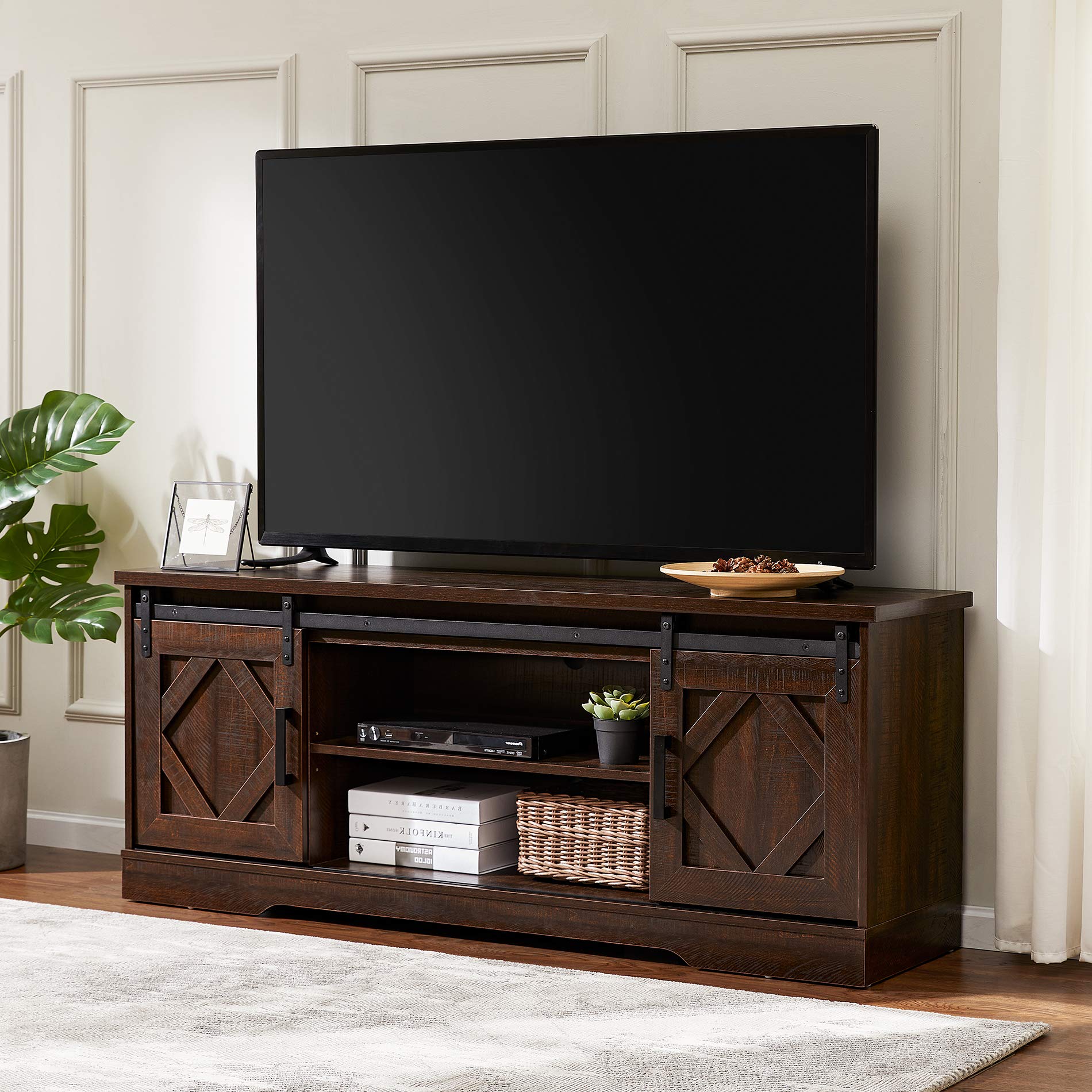 Buy WAMPAT TV Stands for Screens up to 65", Wood TV Unit with Sliding