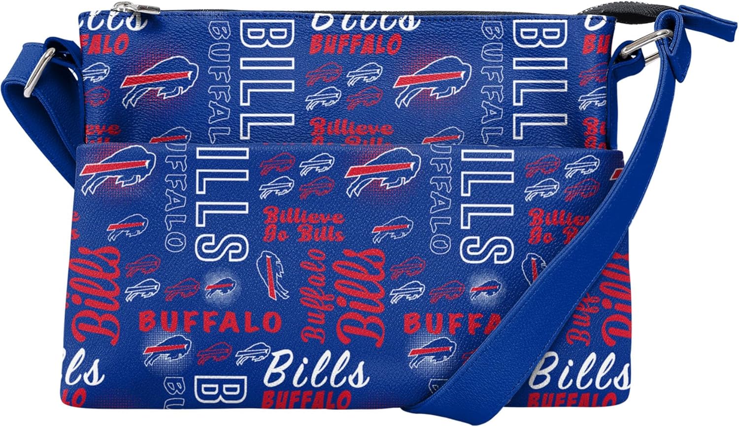 FOCO NFL womens Nfl Team Logo Spirited Style Printed Foldover Tote Crossbody Bag