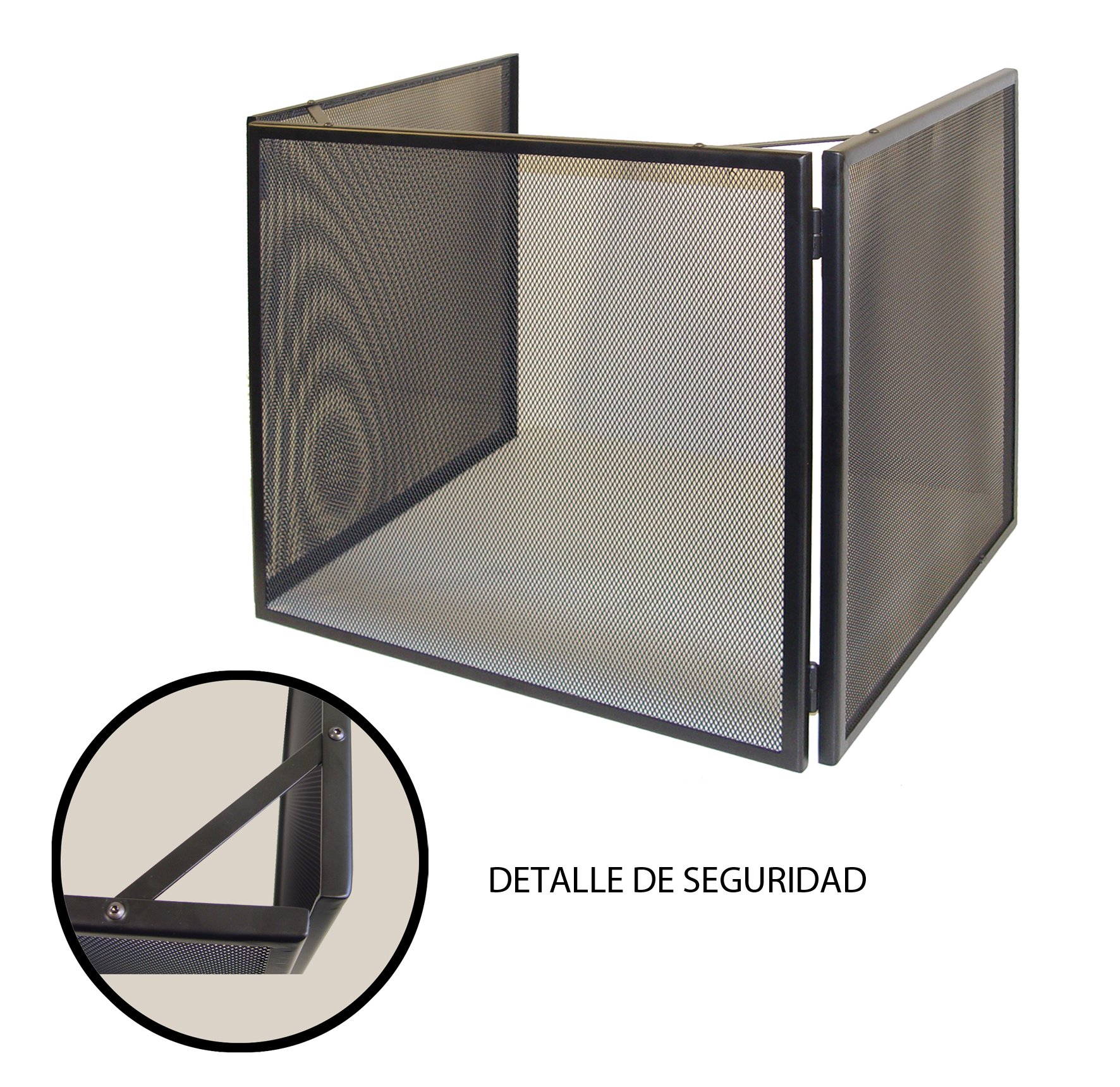Imex El Zorro – Protector Estufa Pellet | 67x60x71 cm | Estructura Metálica de Tres Cuerpos Resistente al Calor | Ideal para Proteger Niños, Mascotas y Evitar Chispas