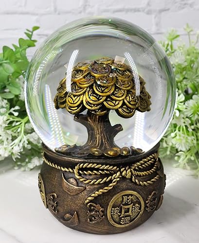 Miniatura 7 de Ebros Gift Feng Shui Golden Money Árbol de la prosperidad Riqueza Fortuna Suerte y Abundancia Globo de Agua Decoración Talismán Figurilla Árboles de