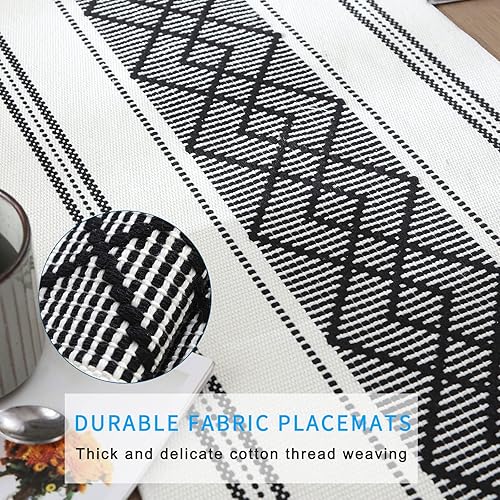 Miniatura 10 de LUFEIJIASHI Elegantes manteles individuales gruesos para decoración de mesa de comedor, resistentes al calor, juego de 6 manteles individuales de