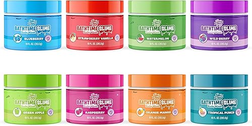 Miniatura 10 de Tub Works Bath Slime - Gel de baño para niños, paquete variado de 4 unidades, textura pegajosa y juguetona con aromas frescos y afrutados, probado