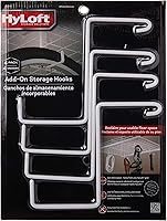 HyLoft 00212 Add-On Storage Hooks, 4-Pack White for Model-540 Ceiling Rack - 25 lbs Each, Tool-Free Garage Organizer