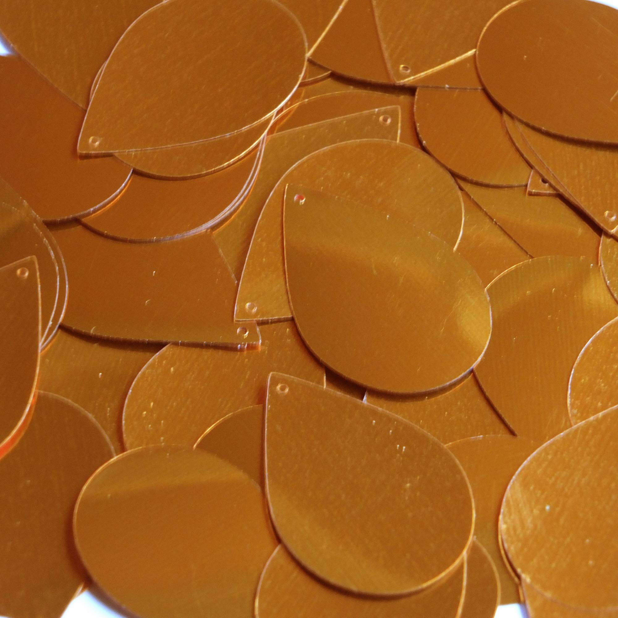 Orange Shiny Metallic Tear Drop 1.5