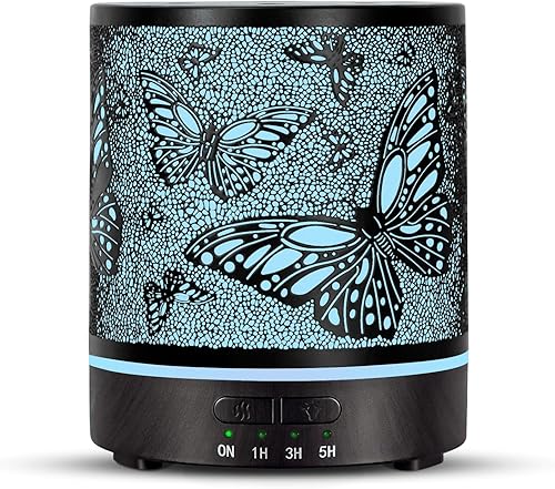 Difusor de aceite esencial para habitación grande, difusor de aromaterapia de metal negro de 10.1 fl oz, difusor eléctrico ultrasónico de niebla