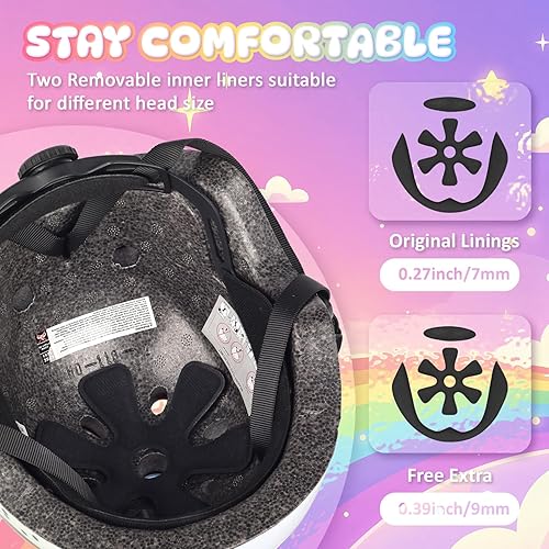 Miniatura 21 de Casco de bicicleta para niños pequeños, ajustable y multideportivo para niños y niñas, 2 tamaños