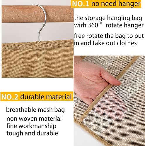 Miniatura 3 de Bolsa colgante de almacenamiento para brasier con 24 bolsillos de malla organizador de ropa interior estante colgante para armario estante de pared