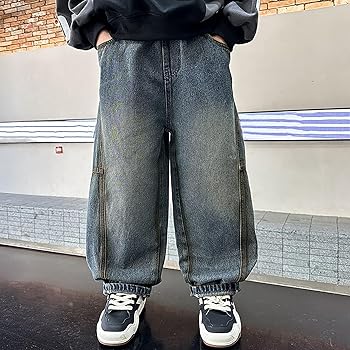 Amazon.com: Baggy Wide Leg Jeans for Boy Trendy Casual