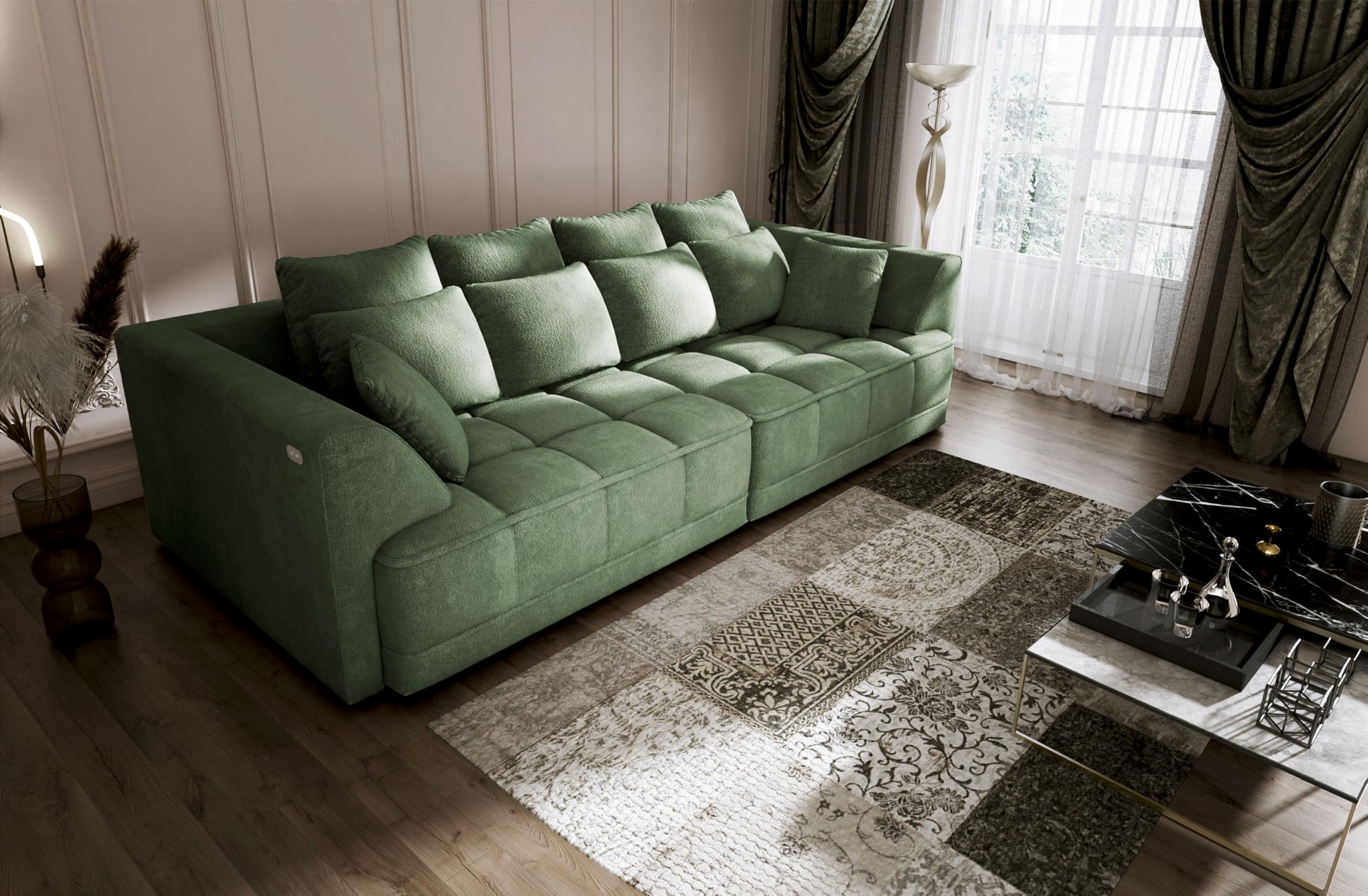 Big Sofa Tiga XXL, Schlafsofa, Couch, Schlafcouch mit Schlaffunktion 302 cm Breit (Aphroditie 12)