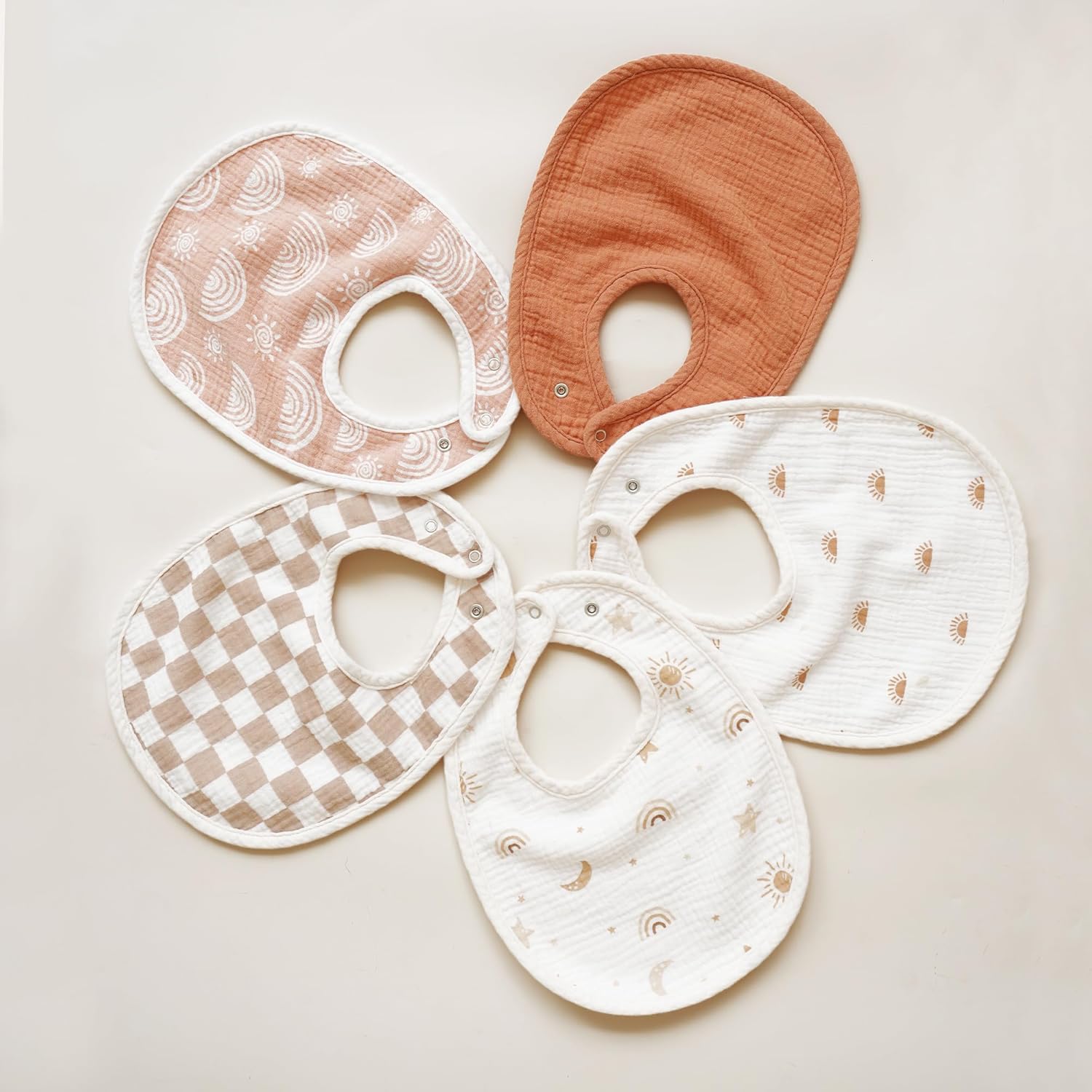 Konssy Muslin Baby Bibs 8 Pack Baby Bandana Drool Bibs Cotton for Unisex Boys and Girls, Soft Absorbent Set for Teething and Drooling - Image 7