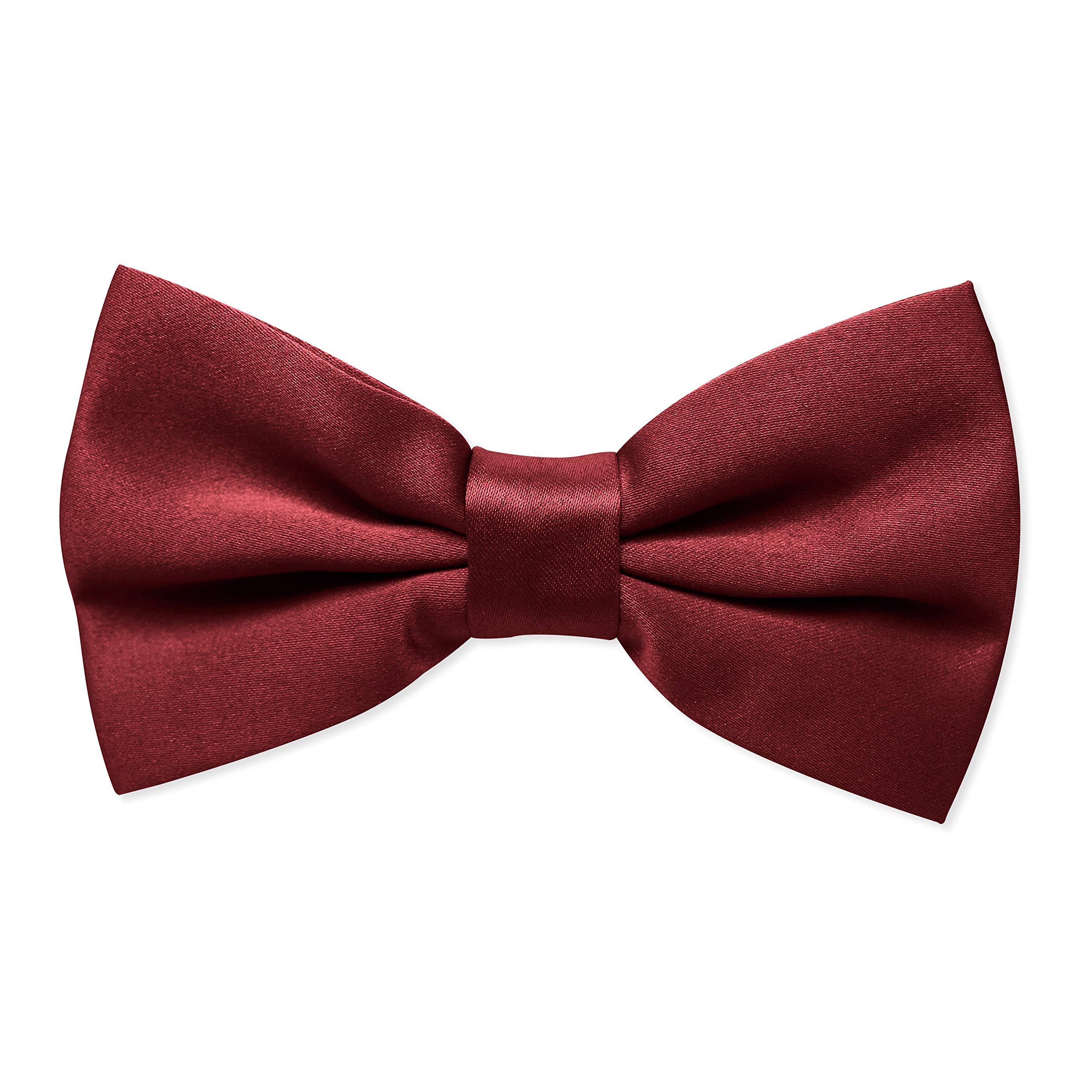 The Tie Company Men's Maroon The Tie Co™ Premium Collection Satin Solid Colour Classic Plain Bow Tie - Pre Tied & Adjustable (Maroon)