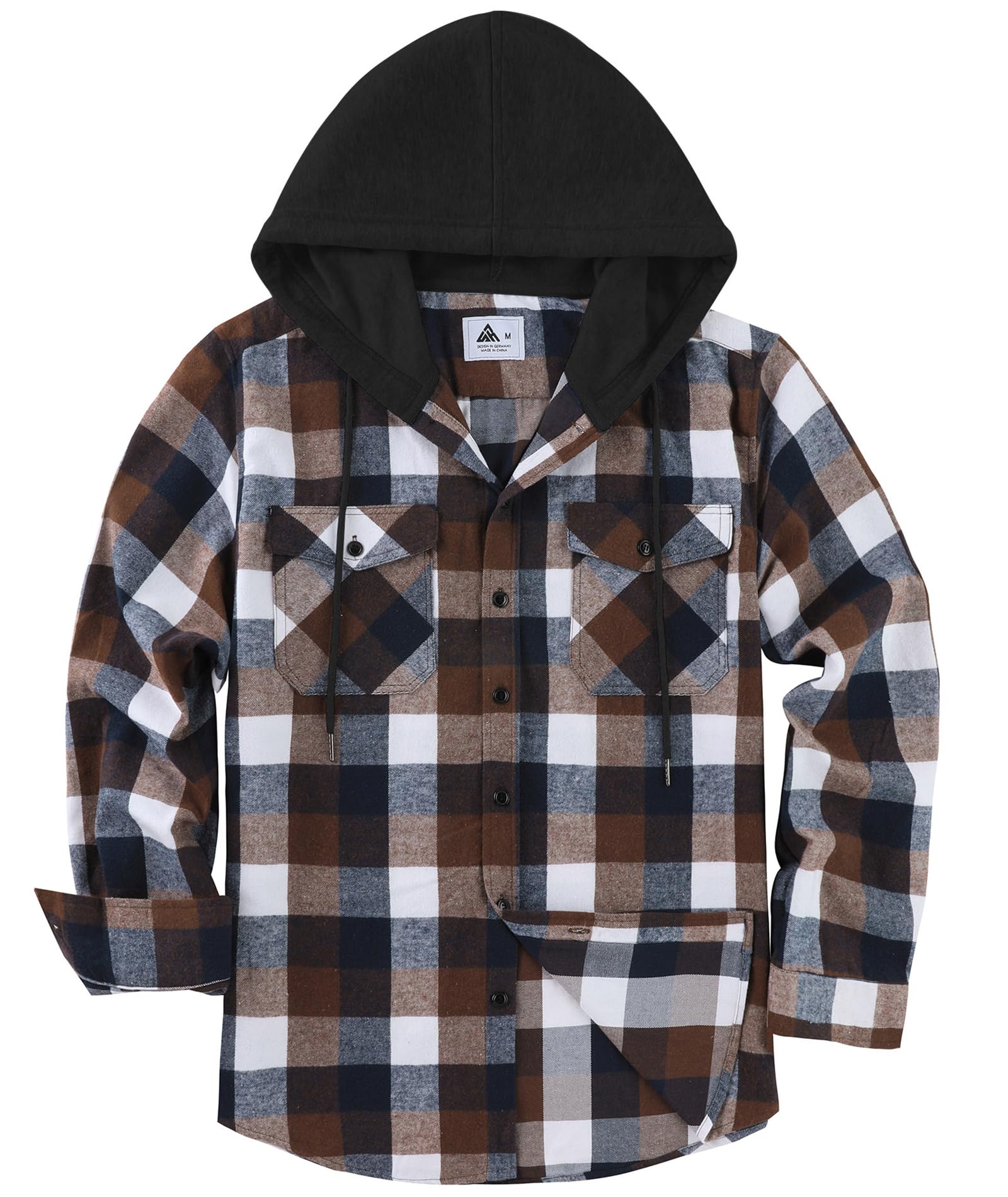 SwissWell Camicia Uomo Flanella Felpe Uomo Camicia a Quadri Manica Lunga Casual Camicia con Cappuccio M-3XL