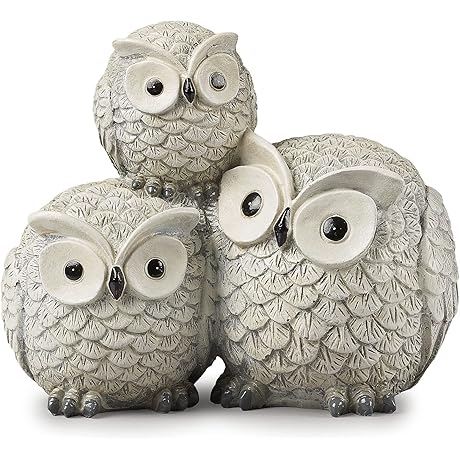 Roman Garden Items - Owls - Statue - Light Gray