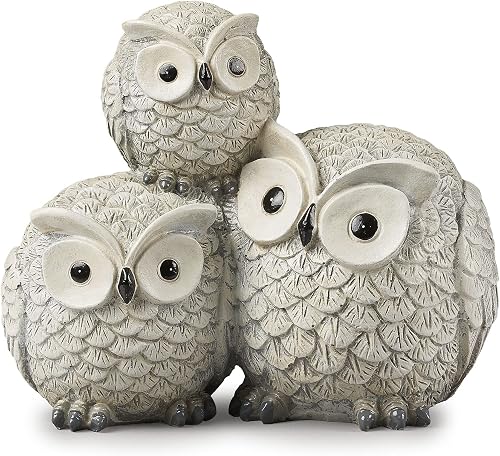 Roman Garden Items Owls Garden Statue, one Size, Light Gray