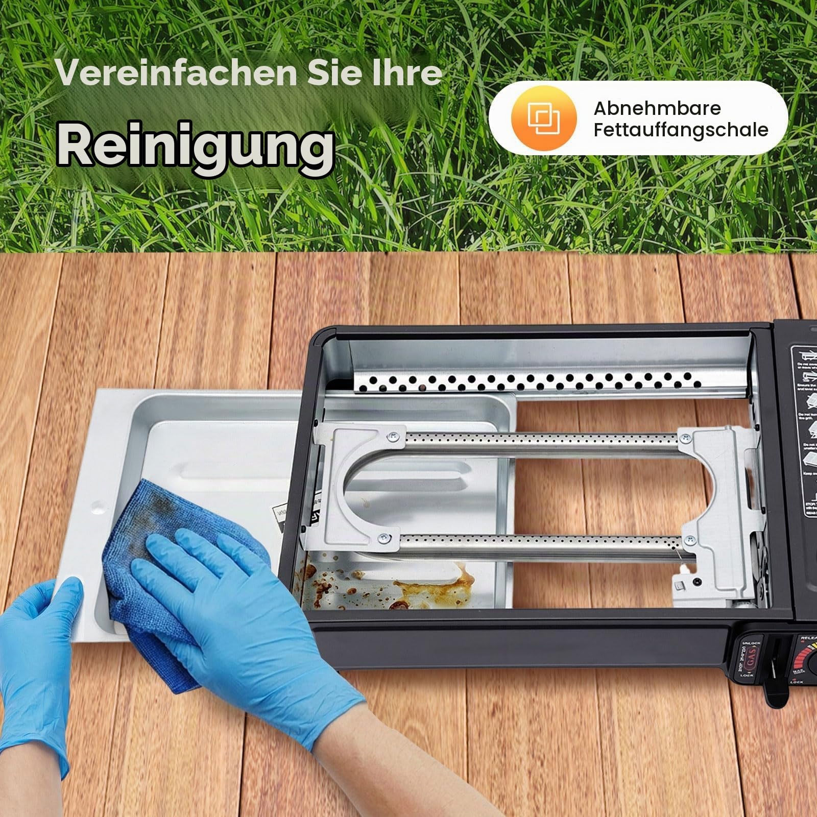 Camping Gasgrill 2,2 kW Tischgrill mit Kartusche Koffer & Zubehör