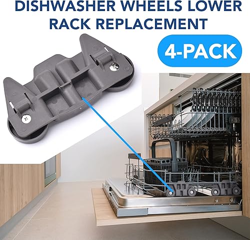 Vista 4 de W10195416 - Pieza de repuesto mejorada para rueda inferior de lavavajillas, compatible con GE/Whirlpool/Kenmore - AP5983730, W10195416V, W10105417