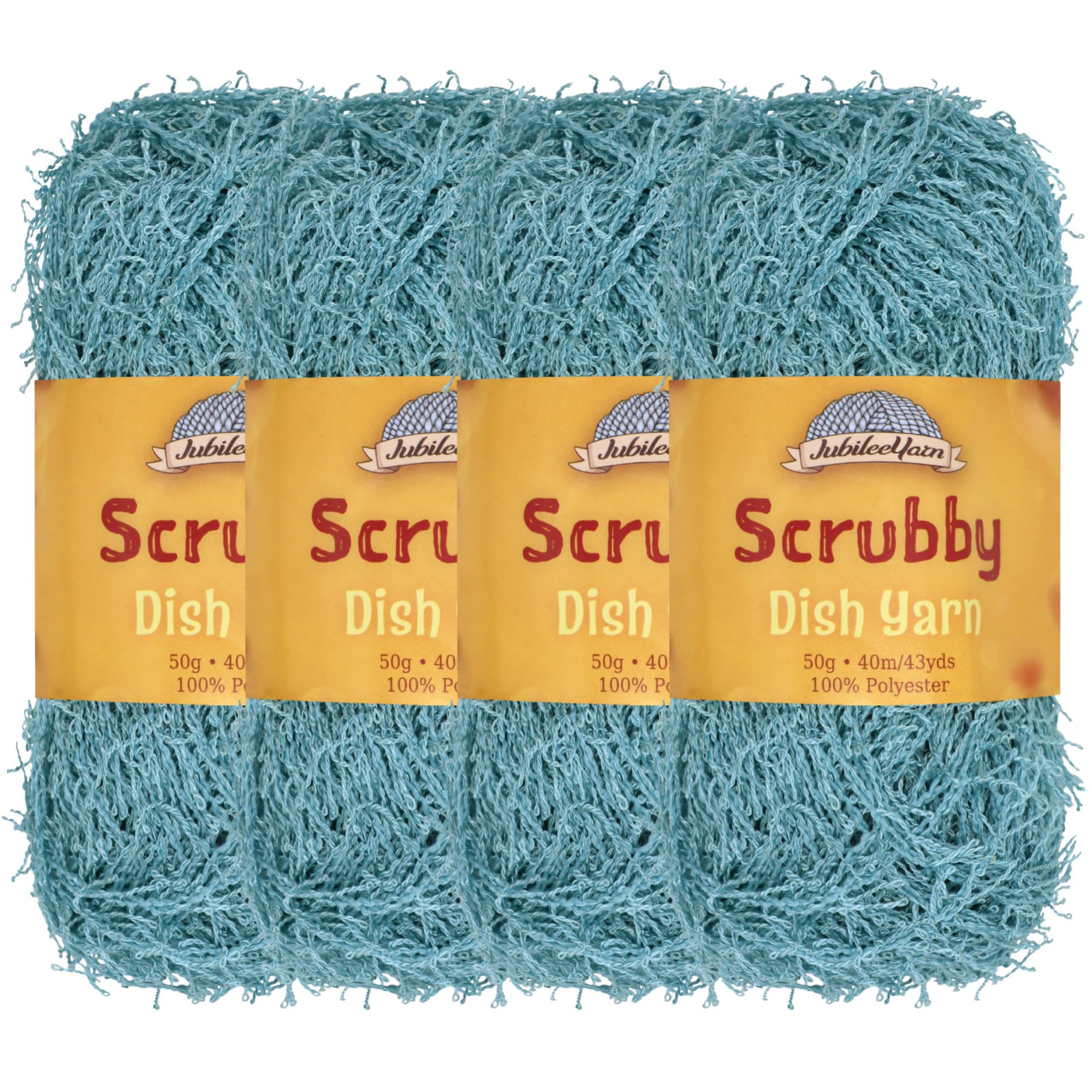 JubileeYarn Scrubby Dish Yarn - Dishcloth Polyester - 50g/Skein - Celadon Blue - 4 Skeins โ image 1