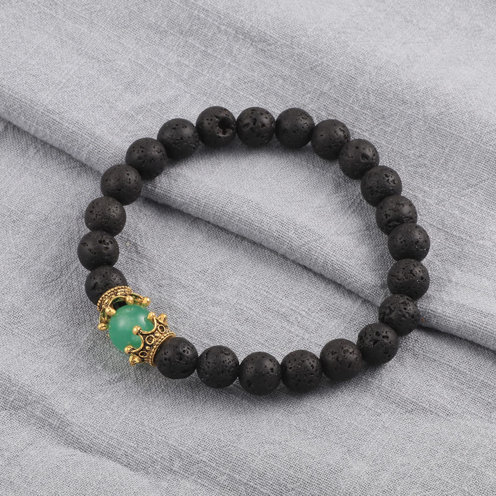 Set di braccialetti da sogno per uomo - Set di 3 braccialetti in pelle e perline in argento con pietra preziosa occhio di tigre e onice nero - Bracciale da uomo alla