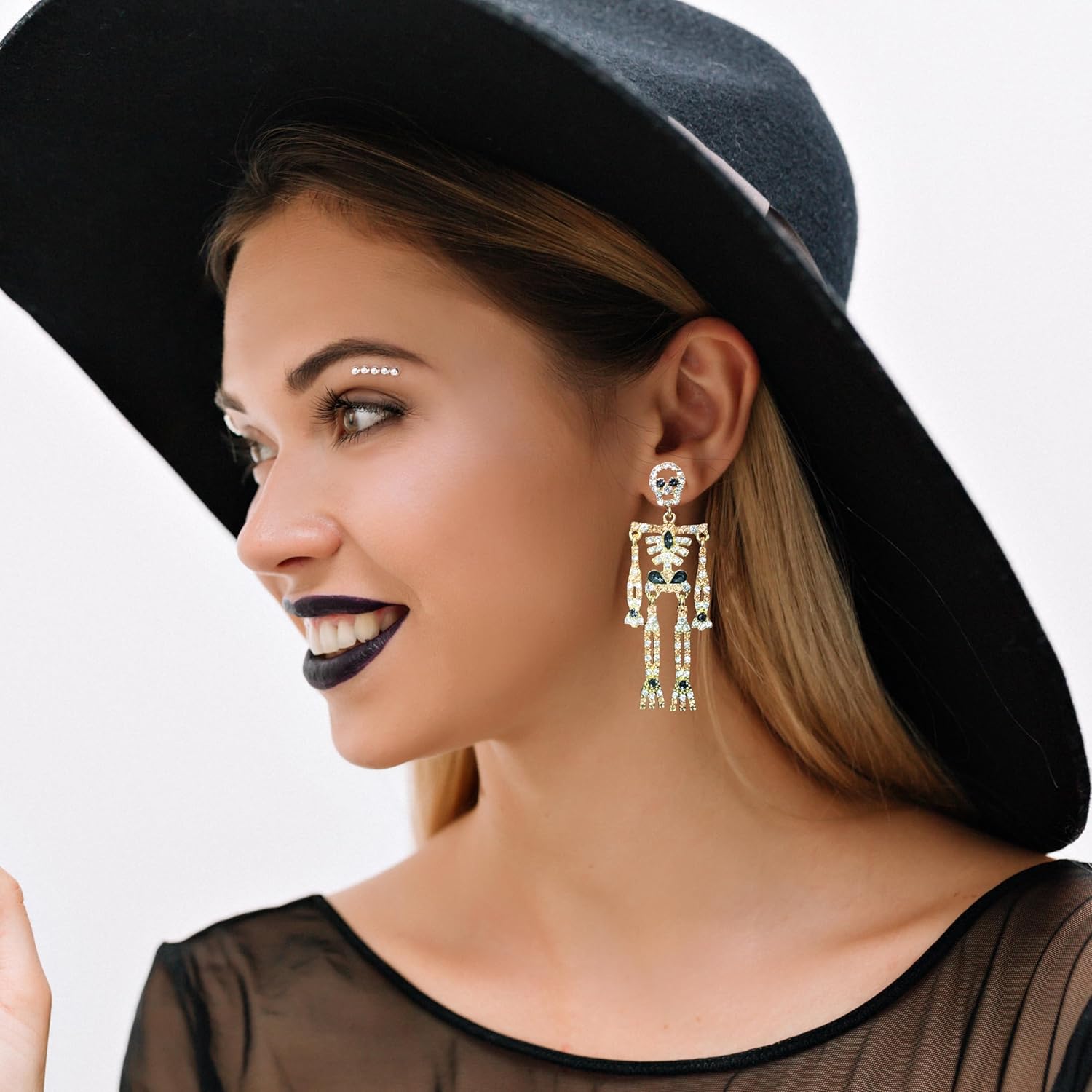 Halloween Earrings For Women Bat Spider Spooky Earrings Ghost Skull Skeleton Drop Dangle Earrings - Image 3