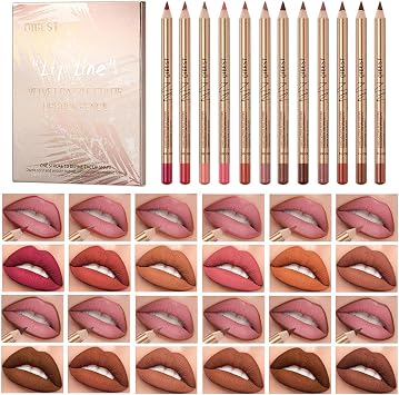 12 PCS Lipstick Pencil Matte Lip Liner Set Plump Lip Smudge Non-Adhesive Tinted Lip Gloss Makeup Lip Makeup Lip Makeup