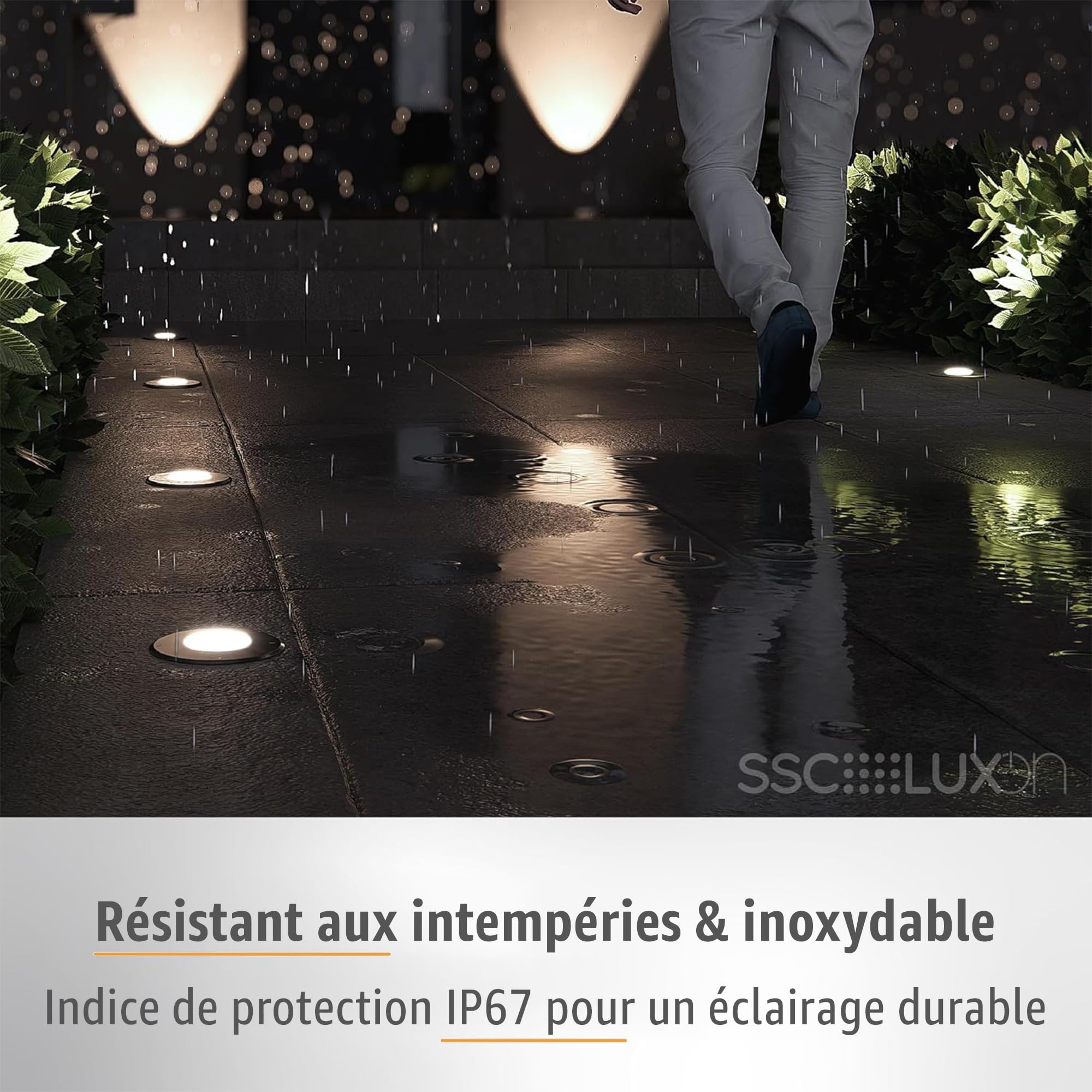 JUAVI spot encastrable rond extérieur IP67 orientable carrossable GU10 noir mat éclairage de sol 230 V
