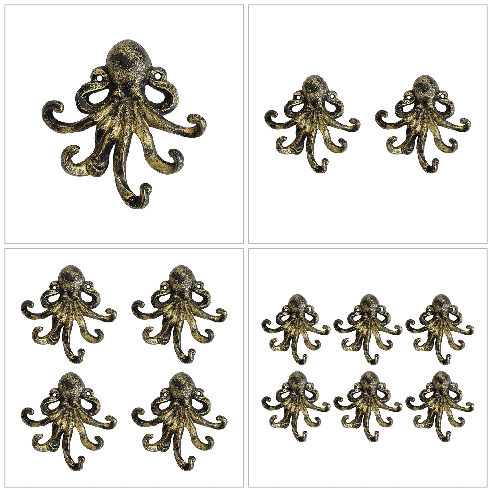 Dekorativer Oktopus Wandhaken aus Eisen mit 8 stabilen Armen Dekorativer Kleiderhaken, perfekt für die Organisation von Eingangs oder Außenbereichen Retro Oktopusse