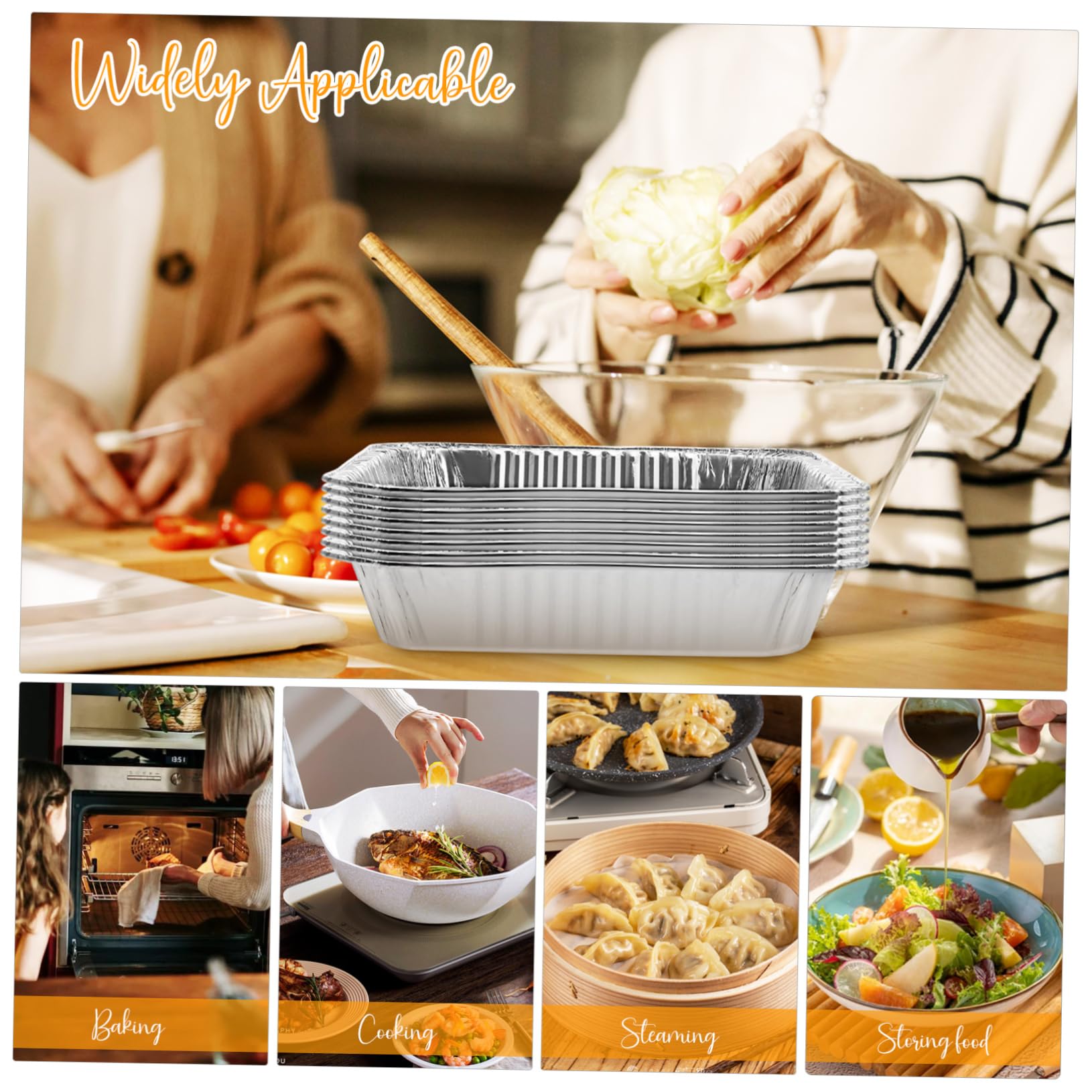 ULTECHNOVO 10pezzi Teglie in Alluminio Profonde Per Teglie in Alluminio Per Arrosti Scaldavivande Vapore Per