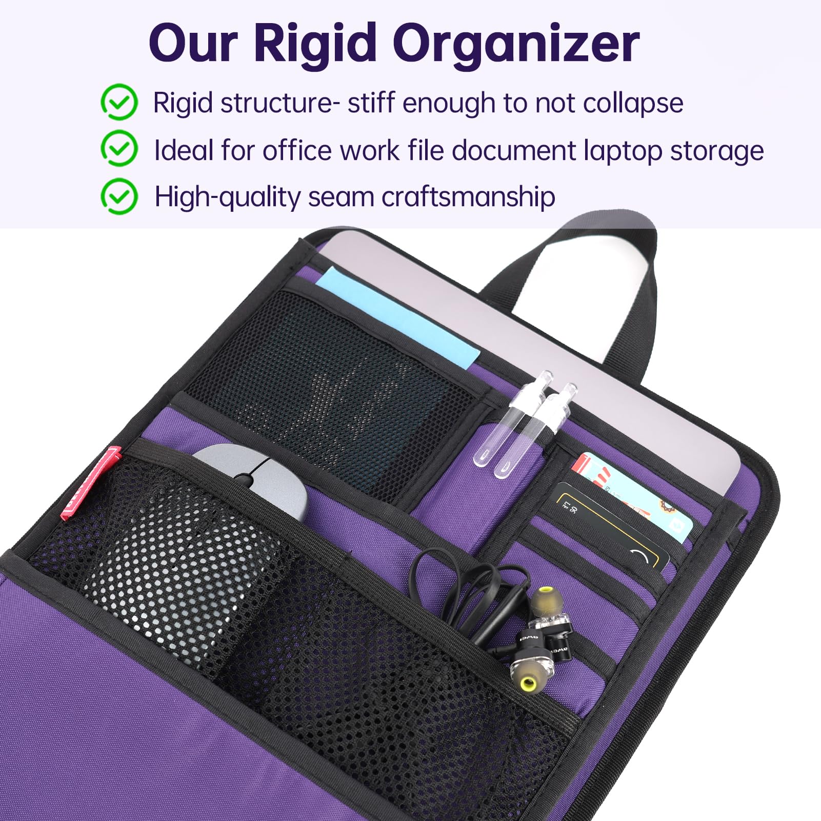 Rugged Silm Backpack Organizer Insert for Laptop A4 Binder Paperwork Document Textbook for Casual Business