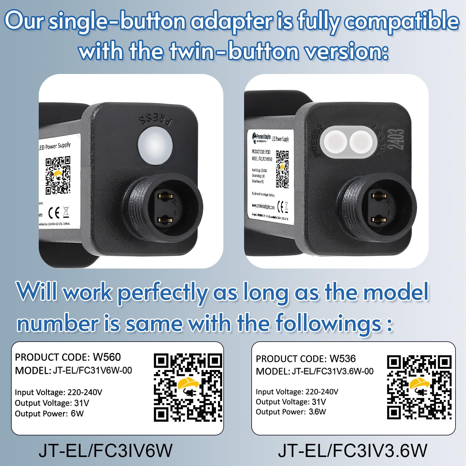Premium 31V 6W Transformer for CZJUTAI JT-EL/FC31V6W /4.5W /3.6W with 8 Modes, Memory & 6 Hour Timer - Image 3