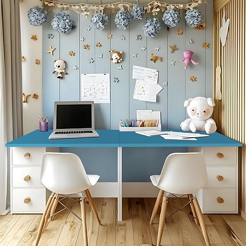 Miniatura 342 de Kaboon Mesa universal de 45.67 x 23.62 pulgadas, escritorio sólido de una pieza, encimera de melamina reversible, escritorios dobles, escritorio en