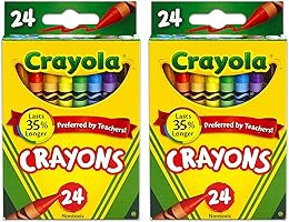 Crayola 24 Count Box of Crayons Non-Toxic Color Coloring School Supplies (2 Packs)