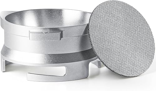 YFWOOD Juego de embudo dosificador y pantalla de disco de 2.126 in, embudo de aluminio ligero para portafiltros Breville Barista, accesorios de café